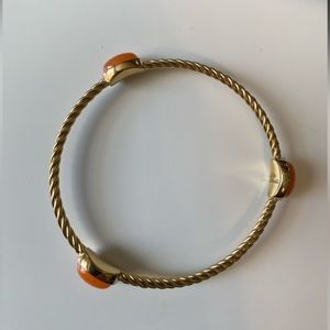 Dyrberg Kern Orange Jade Gold plated Twist Bracelet